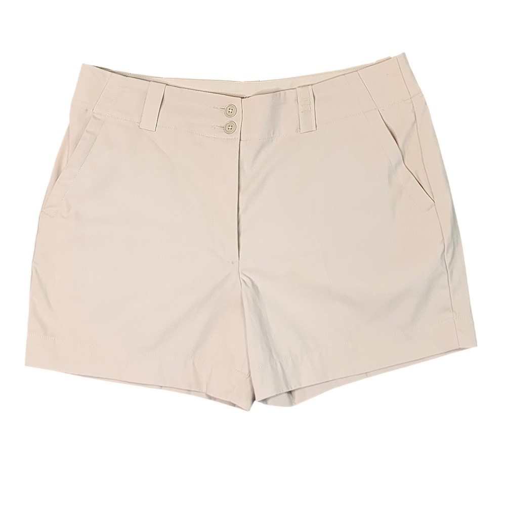 Nike Golf Dri-FIT Shorts Beige Tan Performance Athletic Stretch Size 10 Stretch